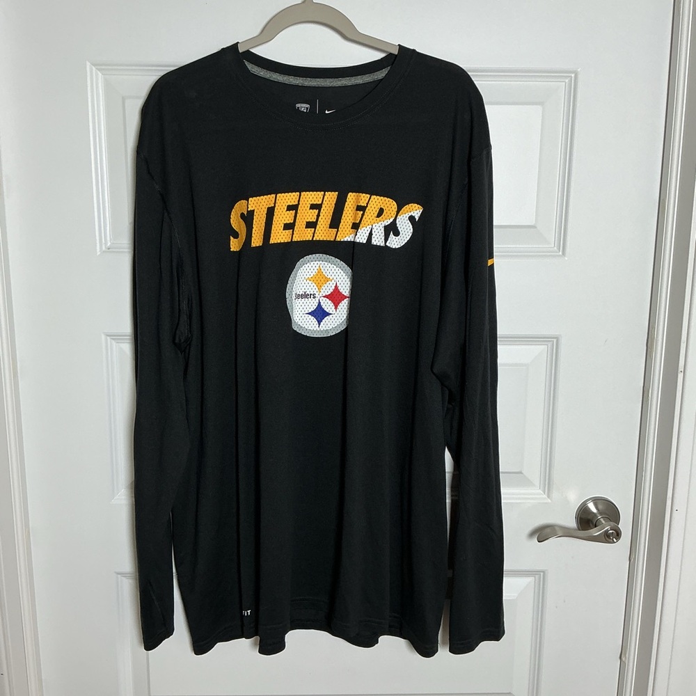 Nike Men's Black Steelers Long Sleeve Tee XXL
